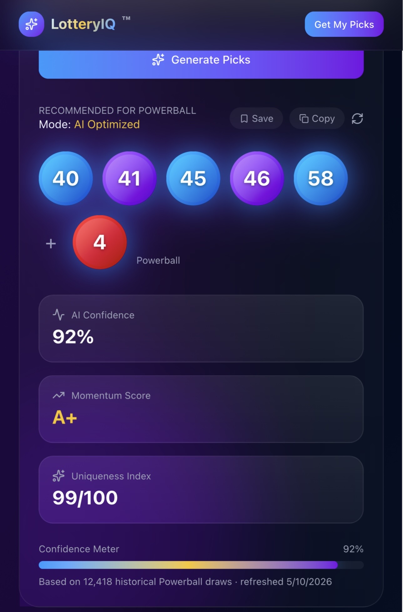 Confidence-scored predictions